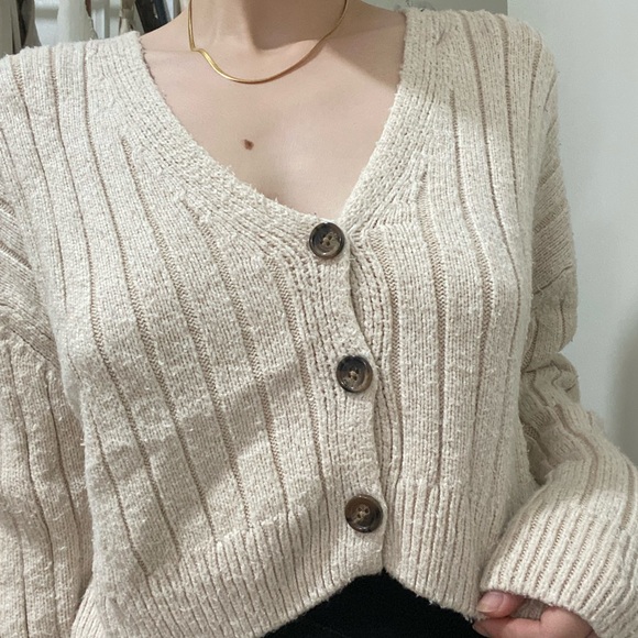 Garage cropped knit cardigan - Picture 1 of 3